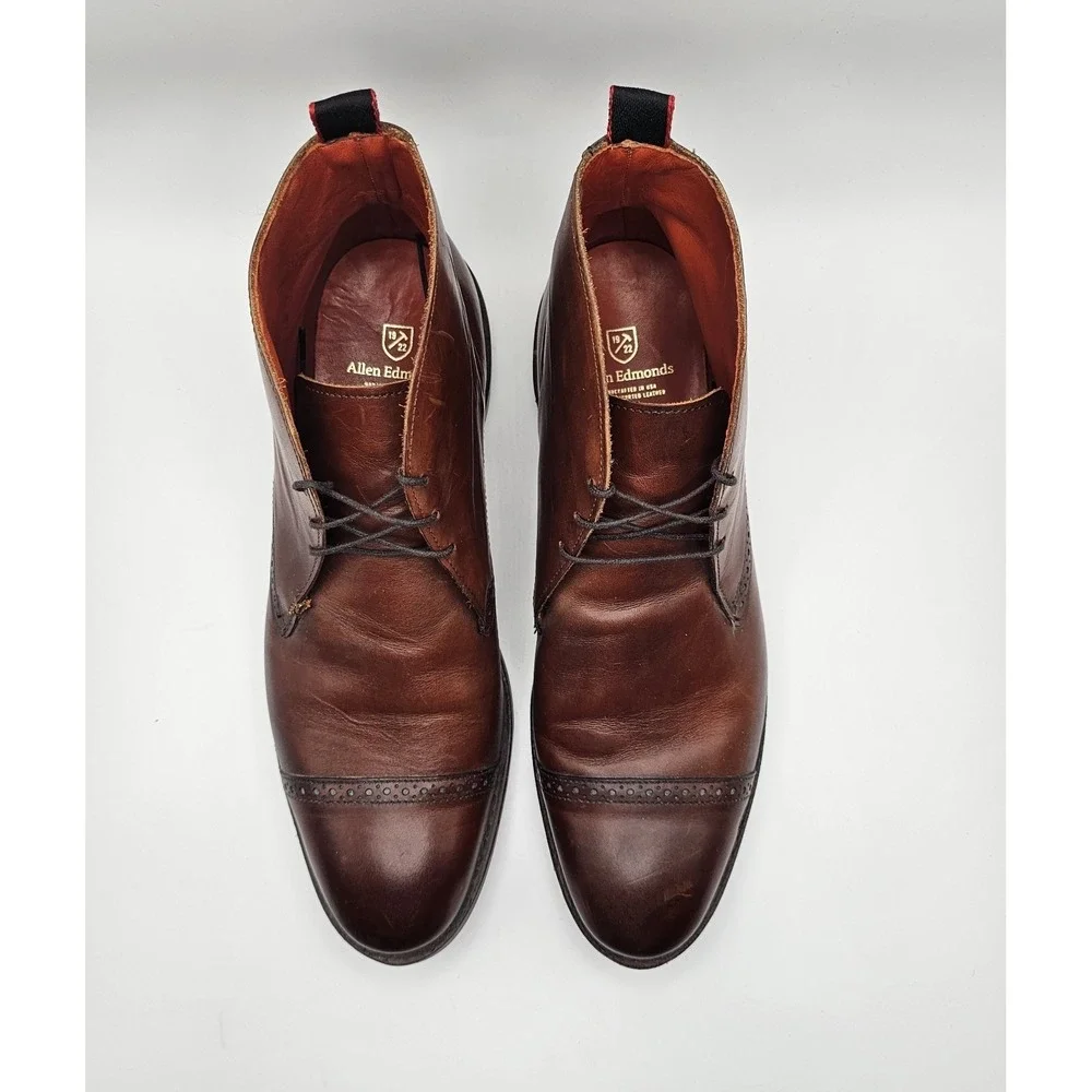 Allen Edmonds Bleecker Street Chukka Boots Mens 10 Leather USA Dark Chili
